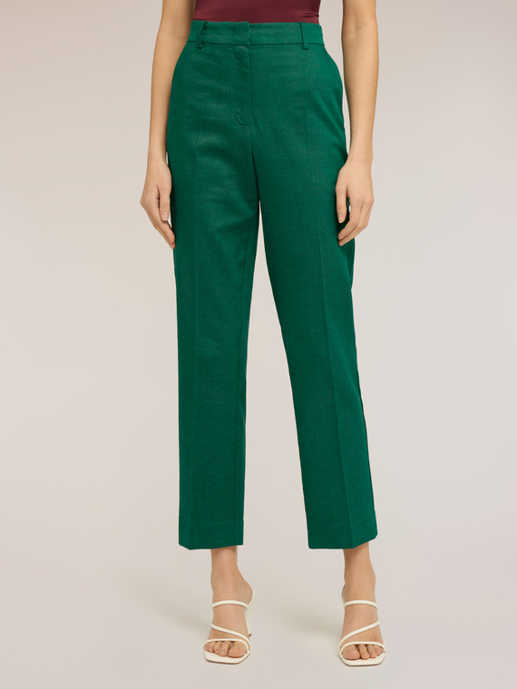 Pantaloni chino in misto lino