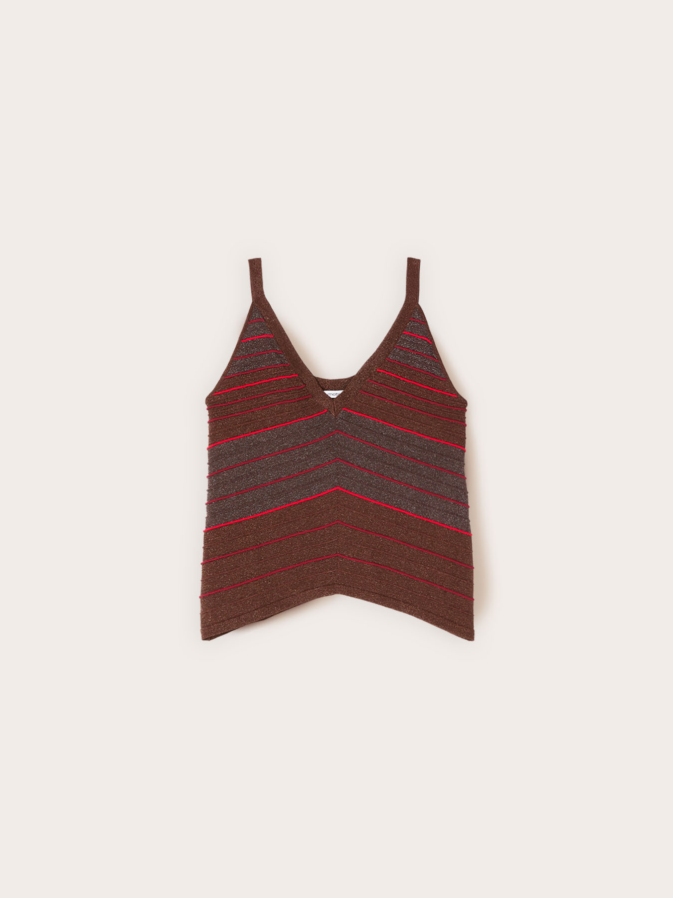 Top in maglia a righe in misto lurex image number 4