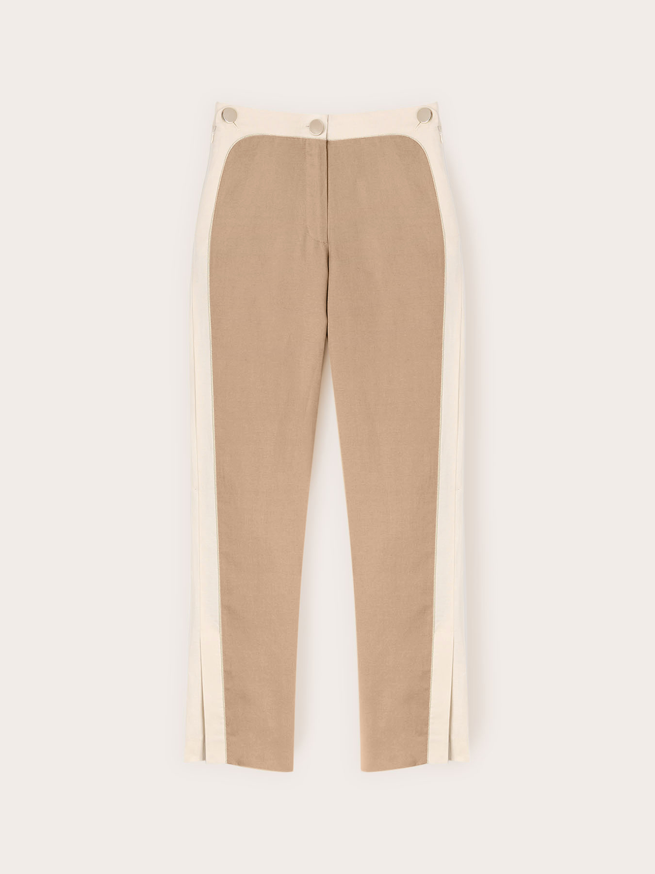 Pantaloni con piping e spacco sul fondo image number 4
