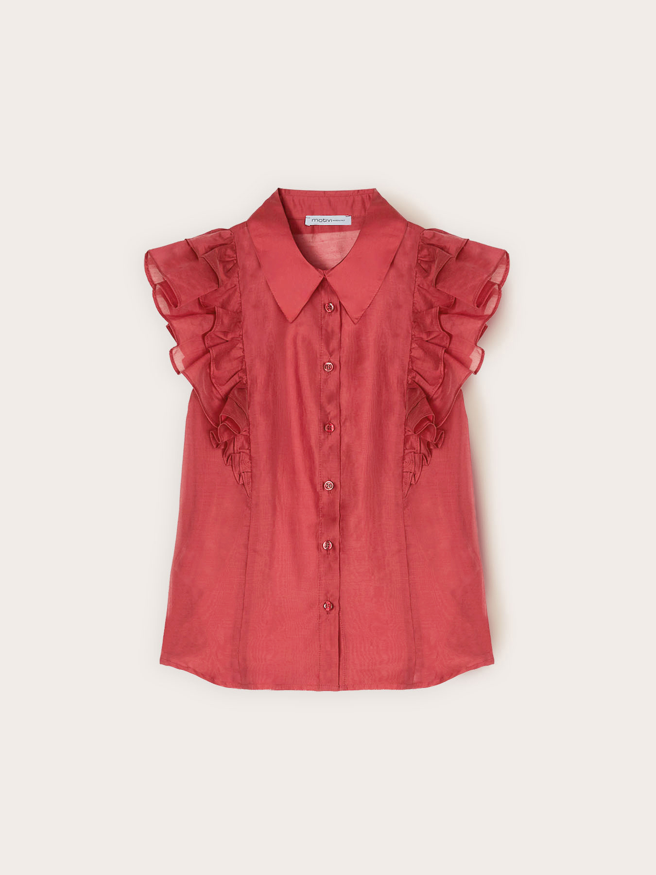 Camicia in mussola con volants image number 4