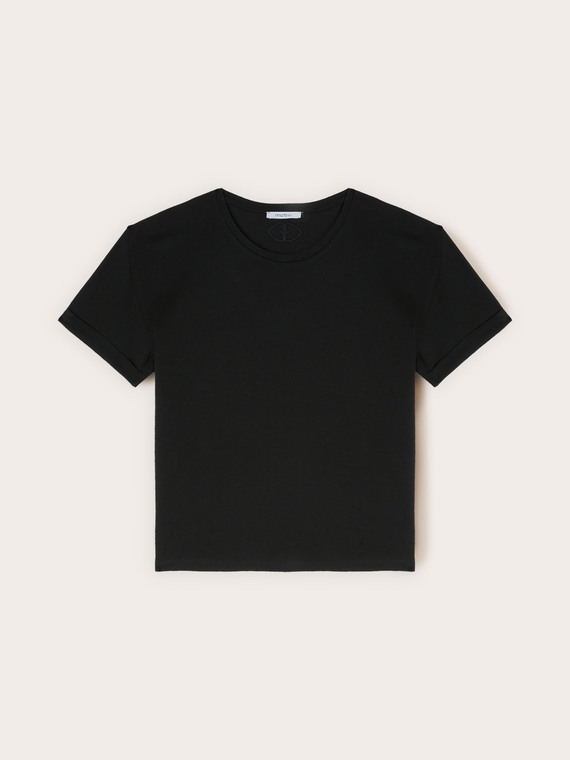 T-shirt boxy con logo ricamato