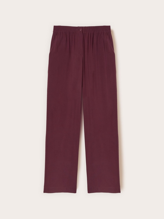 Pantaloni palazzo in viscosa con vita elastica
