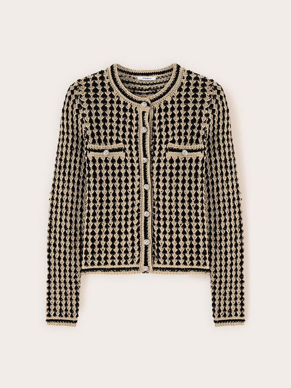 Cardigan in maglia traforata