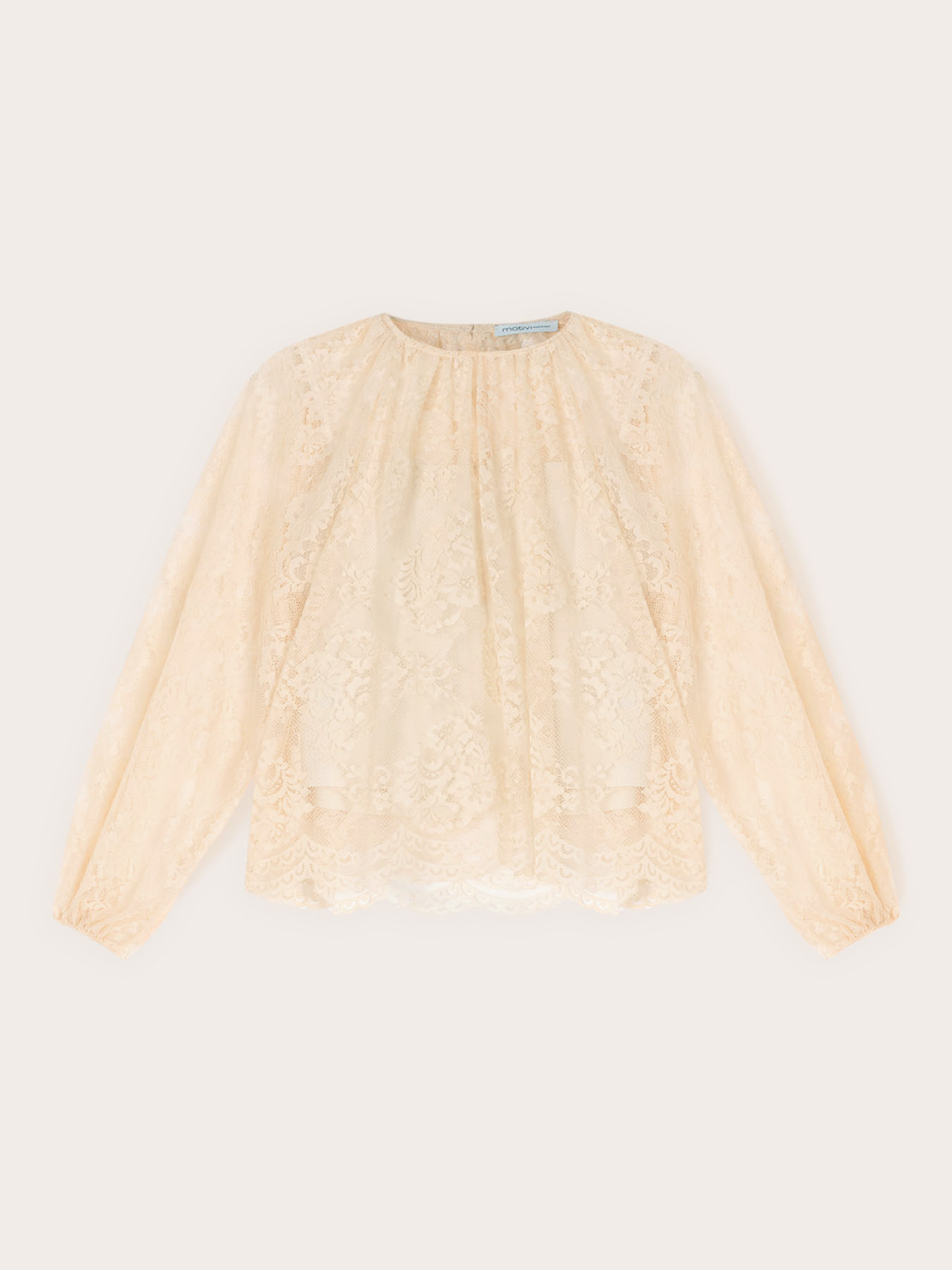 Blusa in pizzo con maniche raglan image number 4