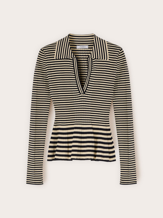 Maglia a righe con peplo