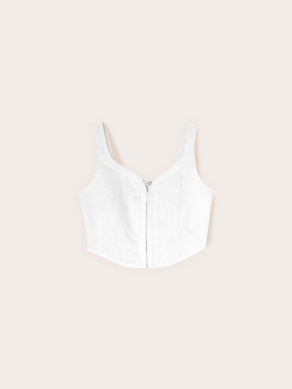 Top bustier in misto lino lyocell