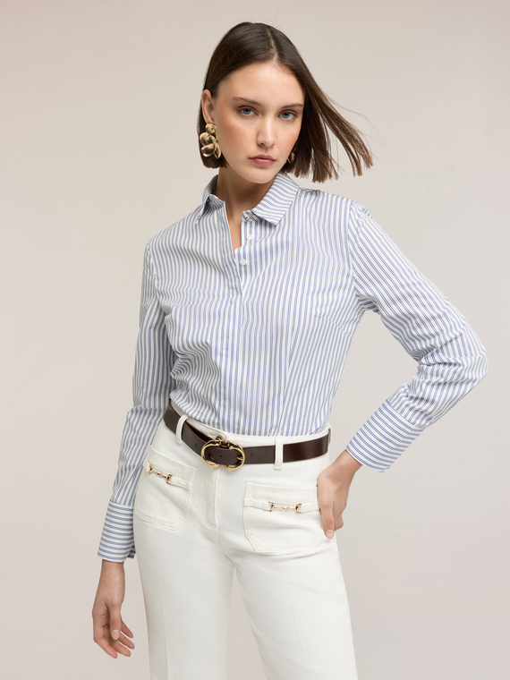 Camicia in popeline a righe