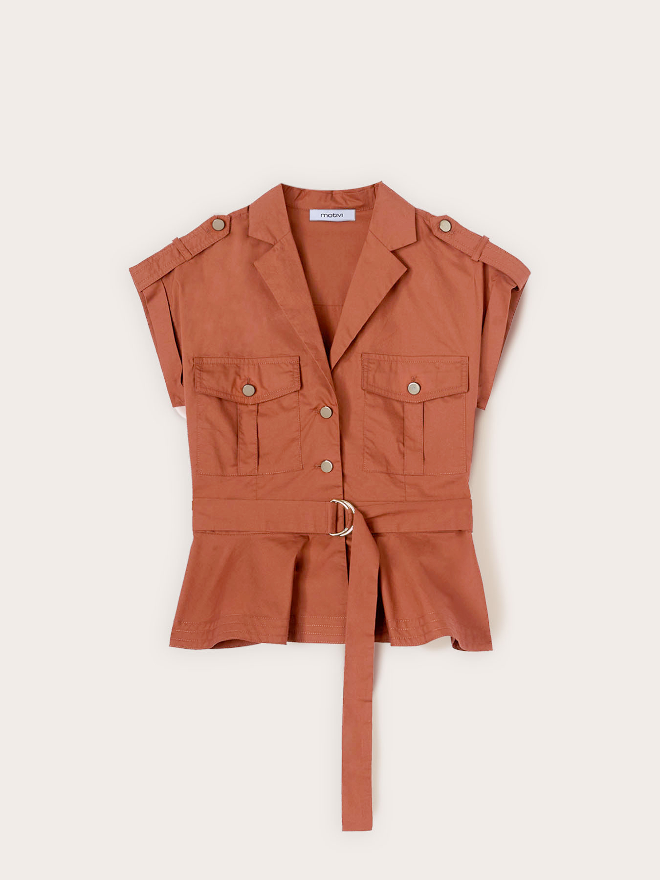 Camicia in popeline con tasche image number 4