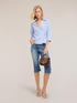 Camicia wrap in popeline a righe image number 0