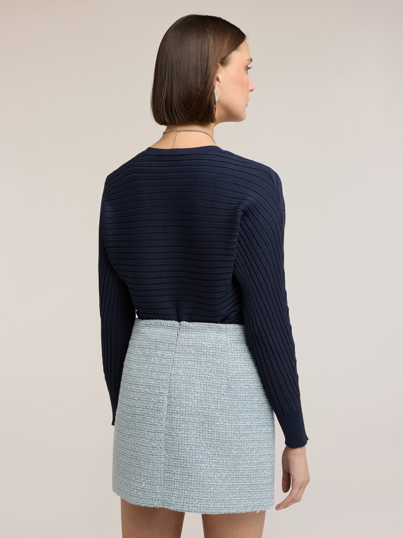 Cardigan in maglia a coste orizzontali image number 1