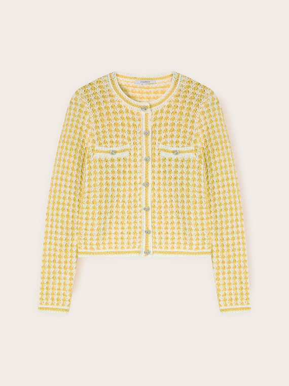 Cardigan in maglia traforata
