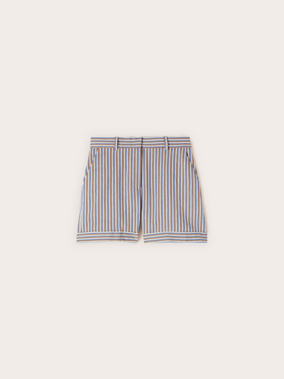 Shorts a righe in misto cotone