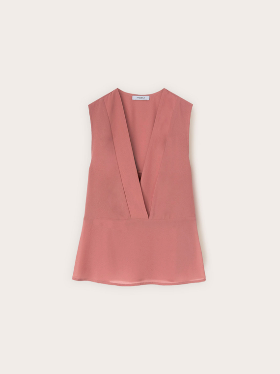 Top scollo a v in georgette
