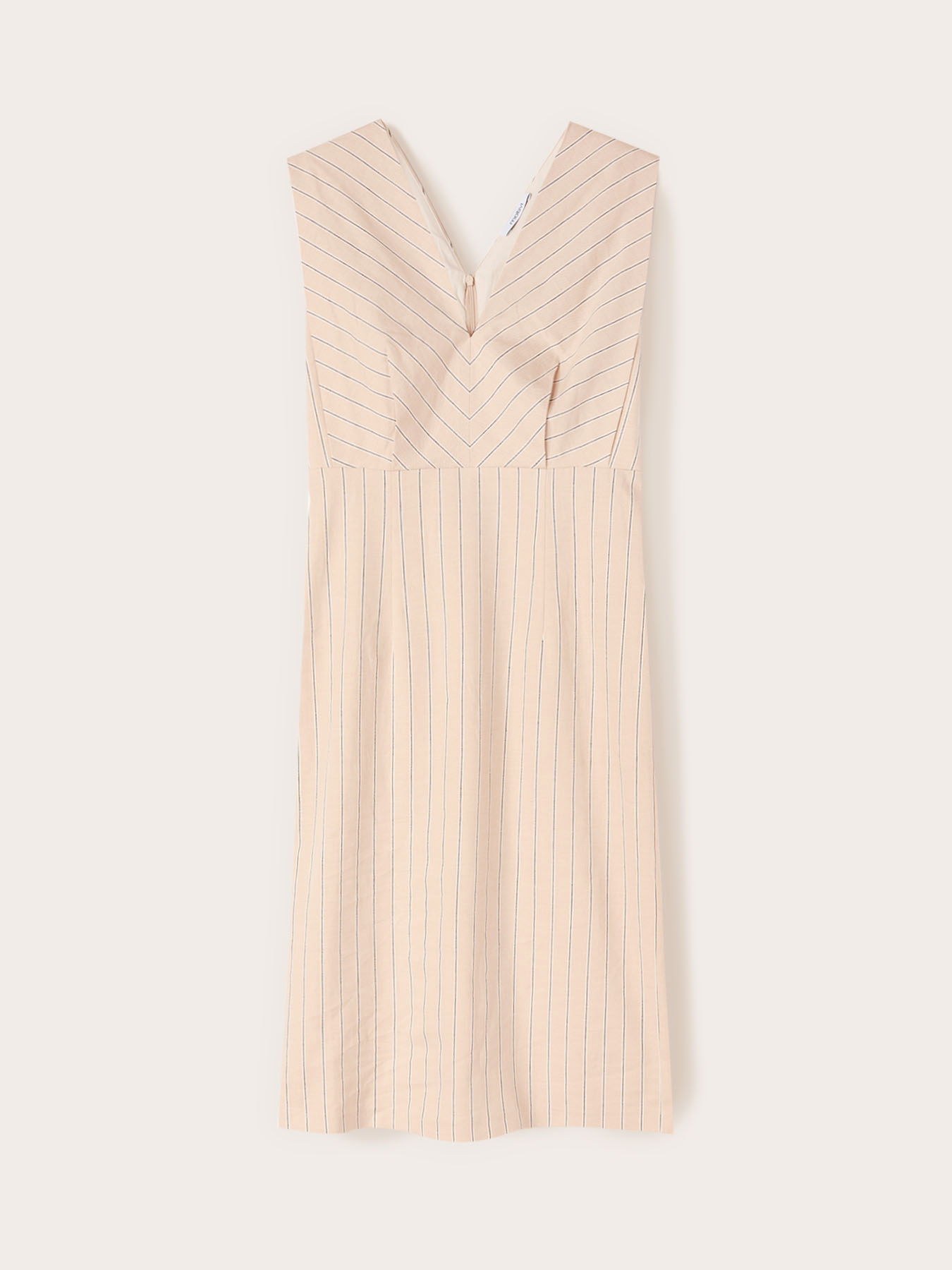 Vestito a tubino a righe in misto lino image number 4