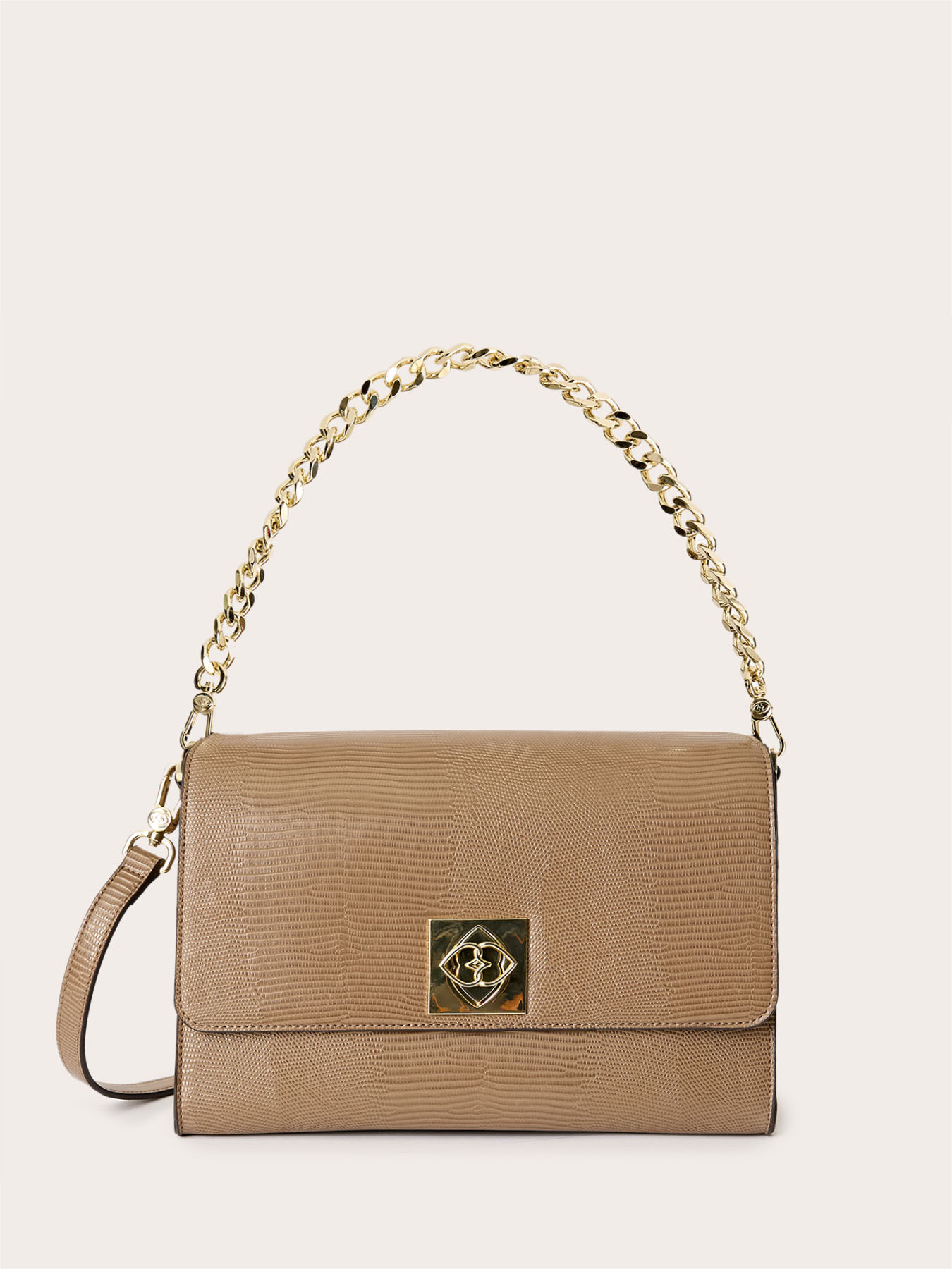 Borsa tracolla con catena e nottolino image number 1