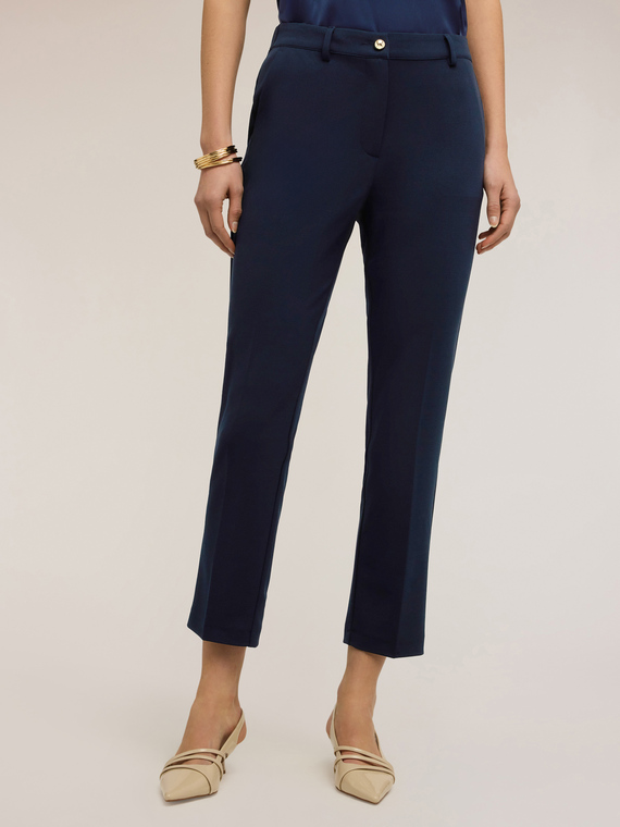 Pantaloni chino in jersey cr&ecirc;pe