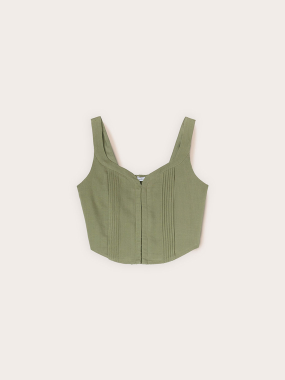 Top bustier in misto lino lyocell