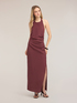 Vestito lungo in misto lino con drappeggio image number 2