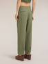 Pantaloni con pince al fondo misto lino image number 1