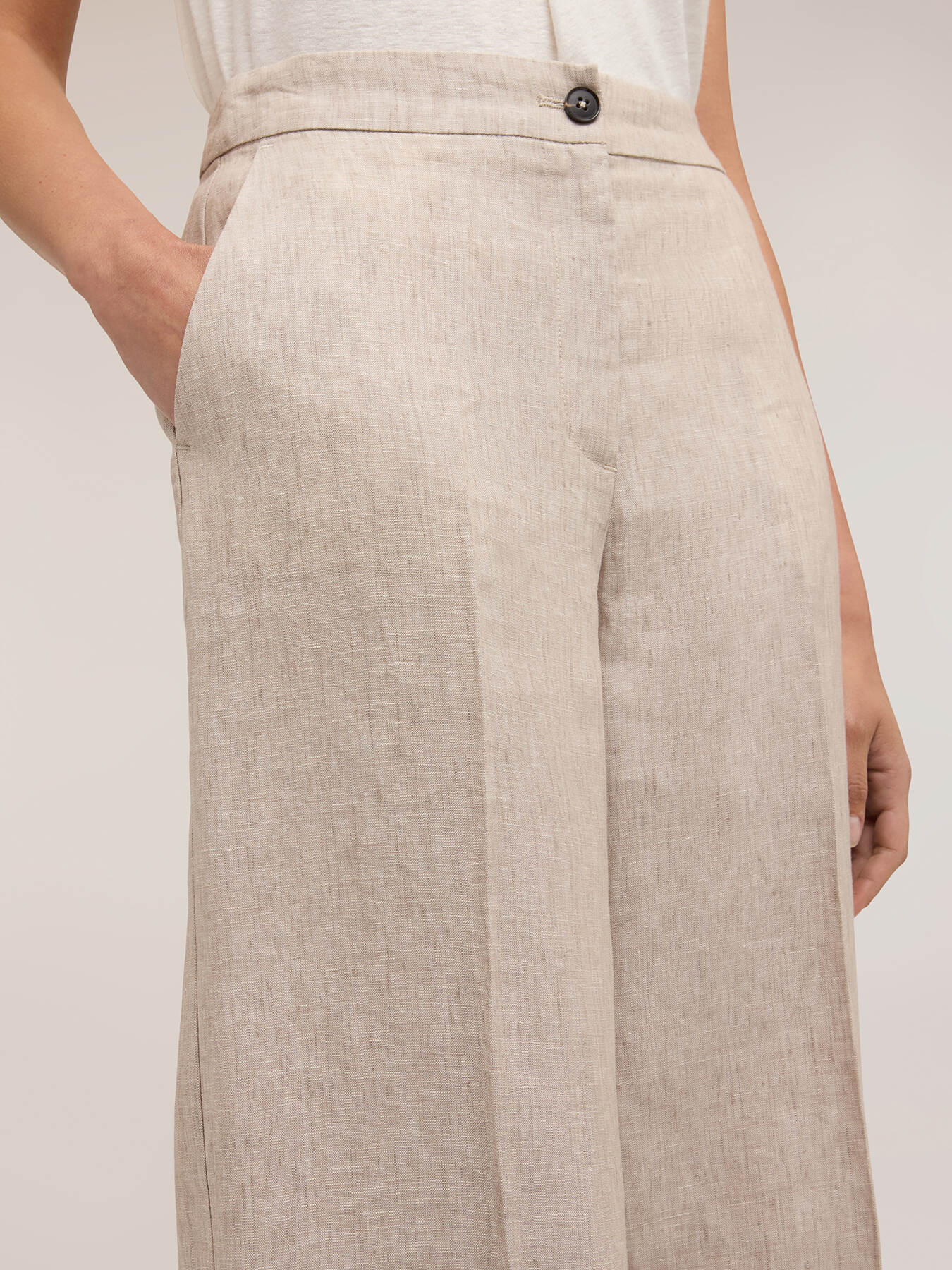 Pantaloni palazzo in lino image number 3