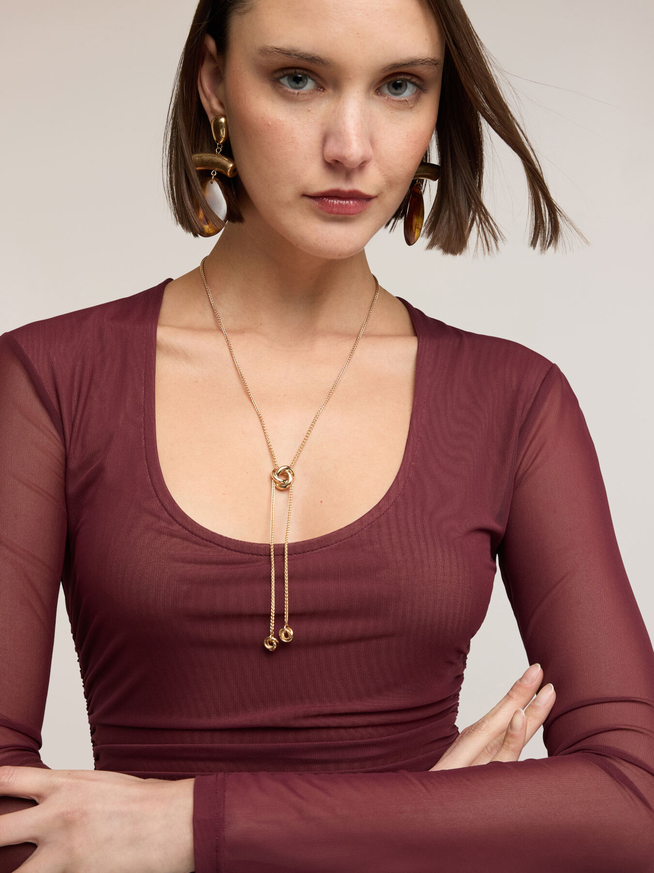 T-shirt maniche lunghe in tulle image number 2