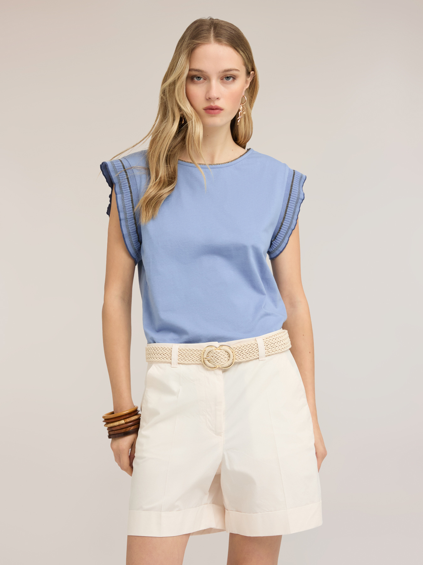 T-shirt con maniche a volant image number 2