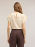 Blusa in cr&ecirc;pe de chine con pieghe image number 2
