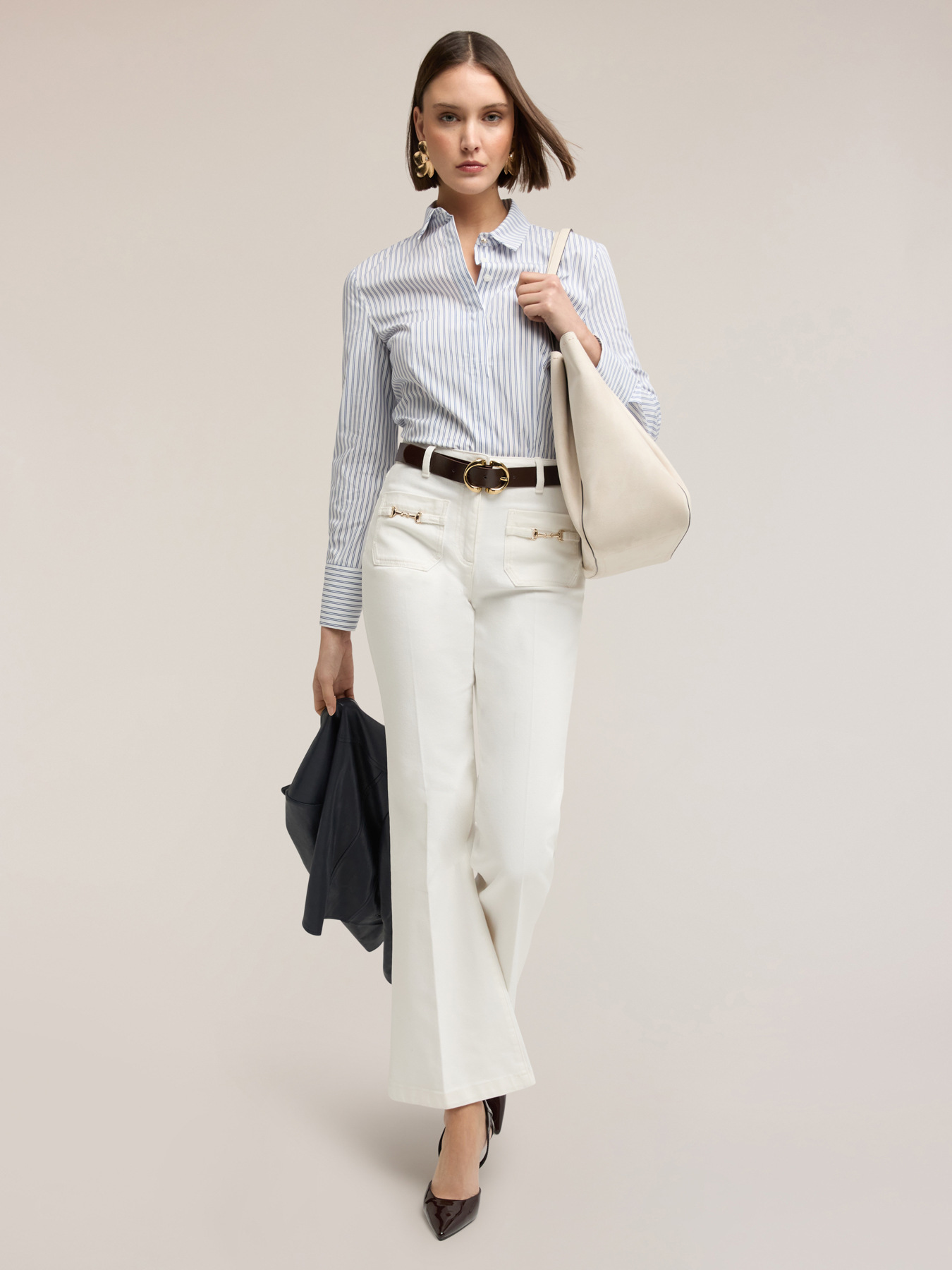 Camicia in popeline a righe image number 2