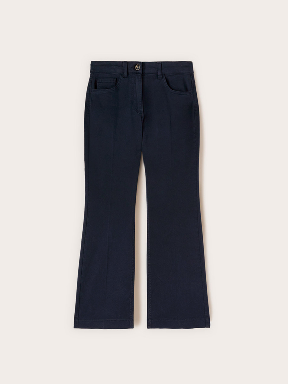 Pantaloni kick flare in drill