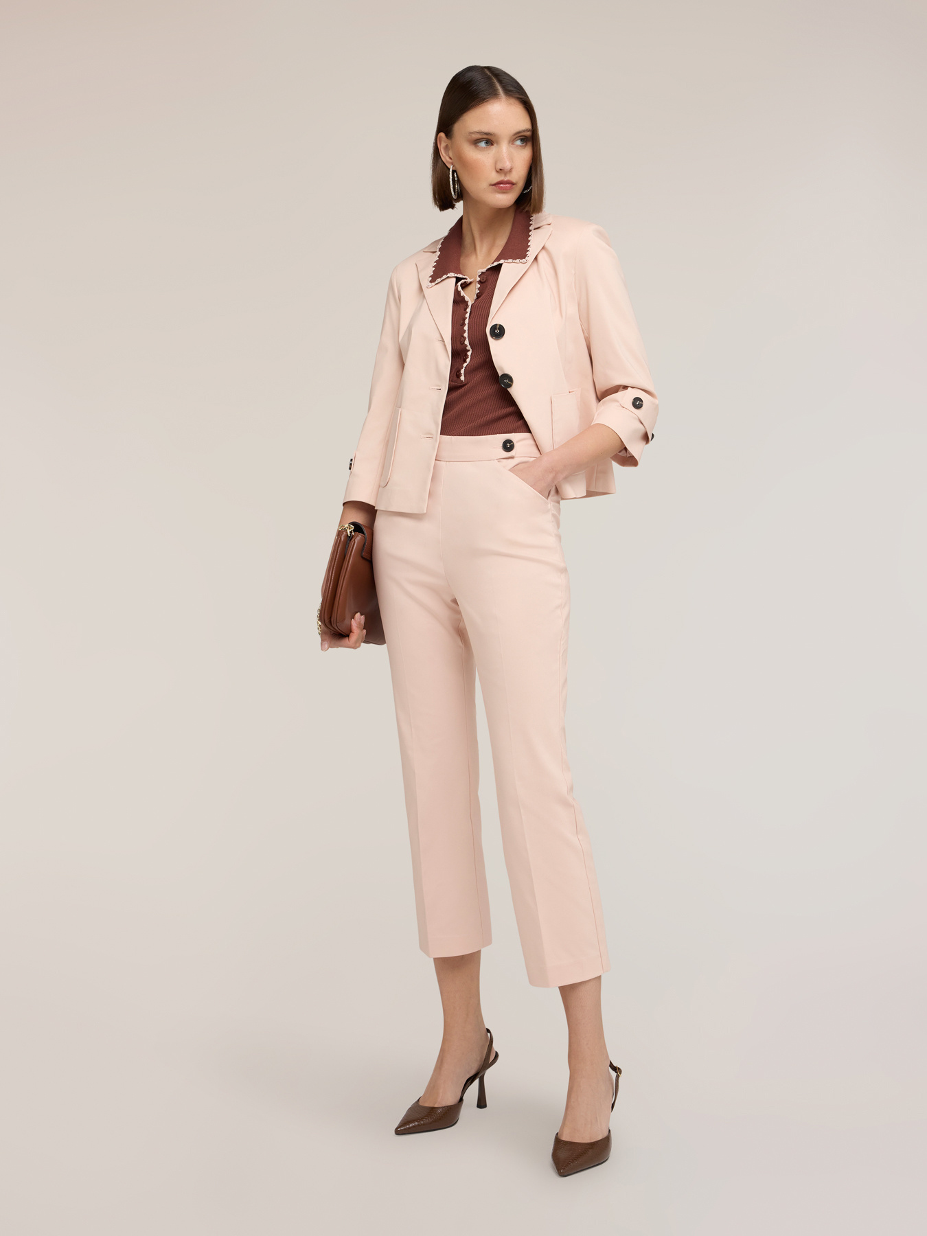 Pantaloni kick flare in cotone tecnico image number 2