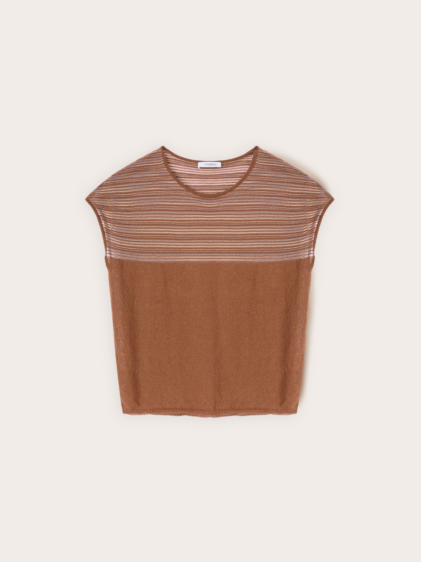 Maglia a righe in misto lino image number 0