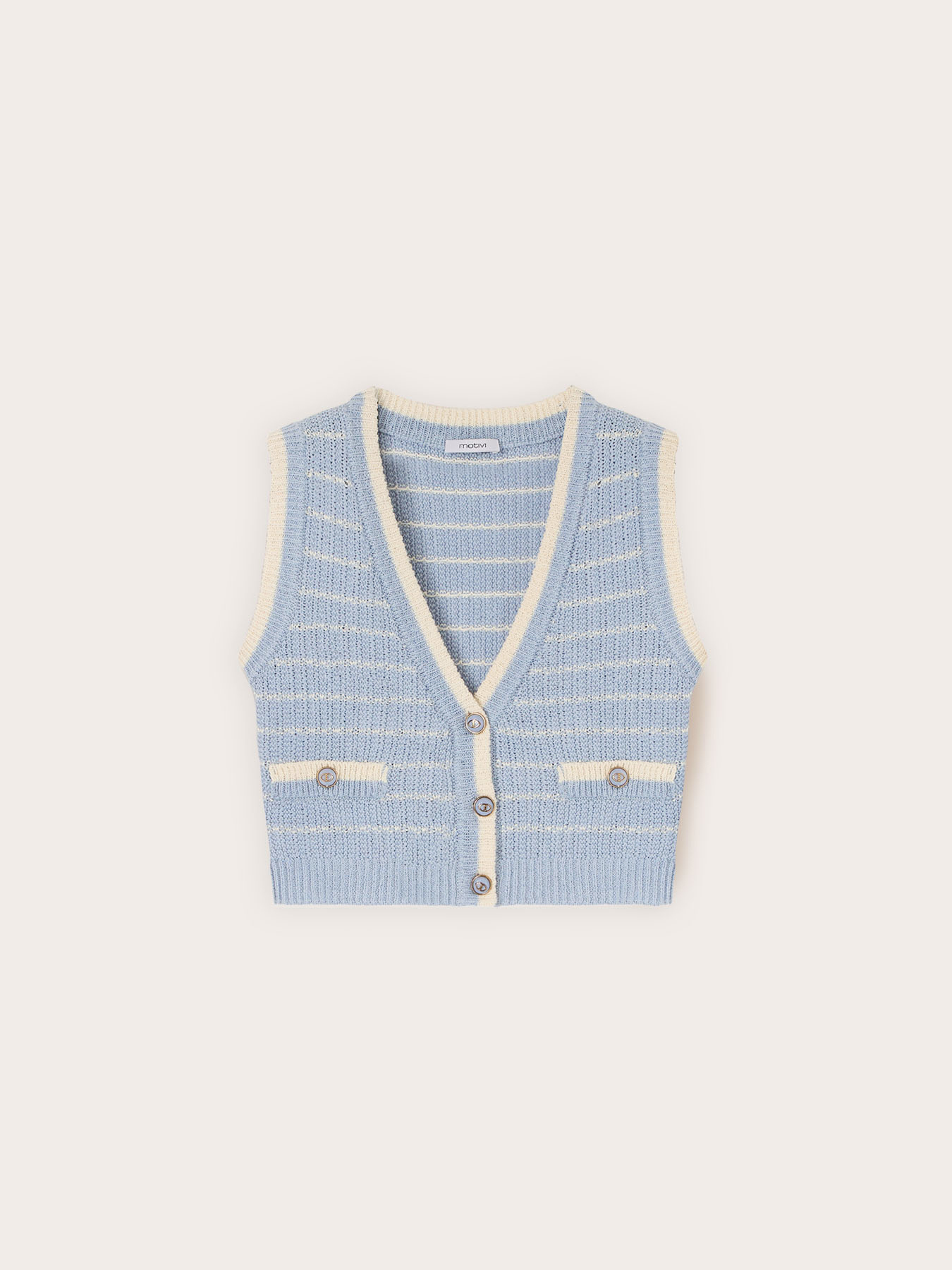 Gilet cropped in maglia lavorata image number 4