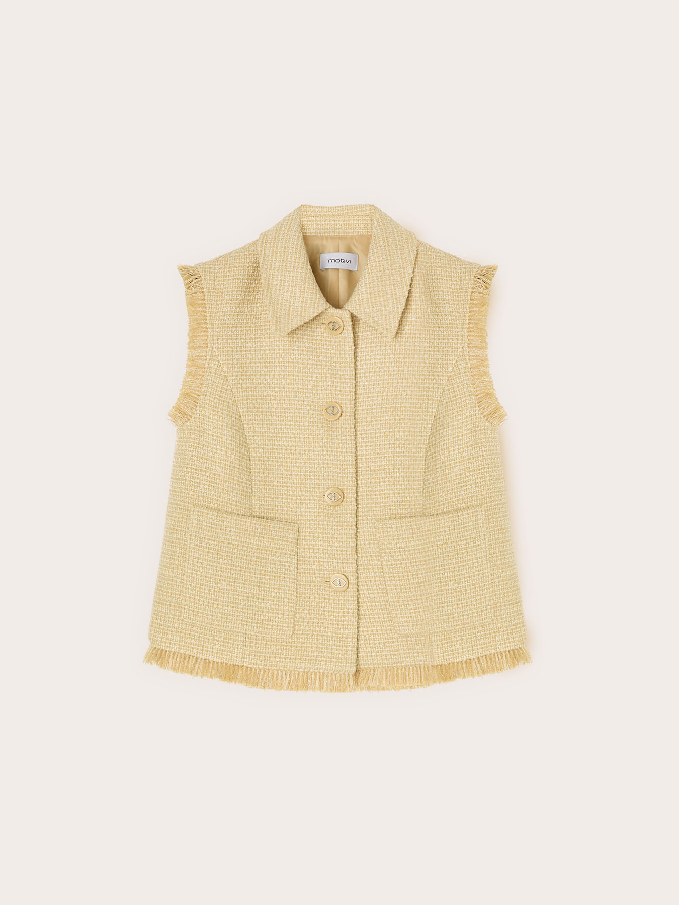 Gilet in boucl&eacute; con frange image number 4