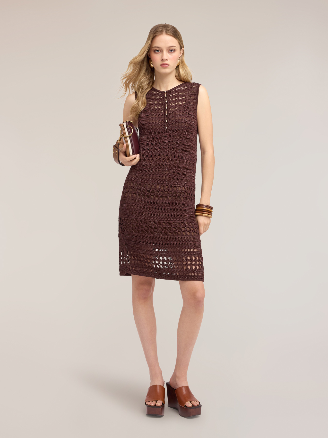 Vestito tubino in maglia crochet image number 0