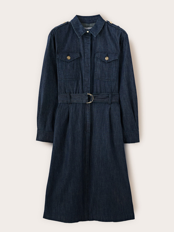 Vestito chemisier in denim con cintura