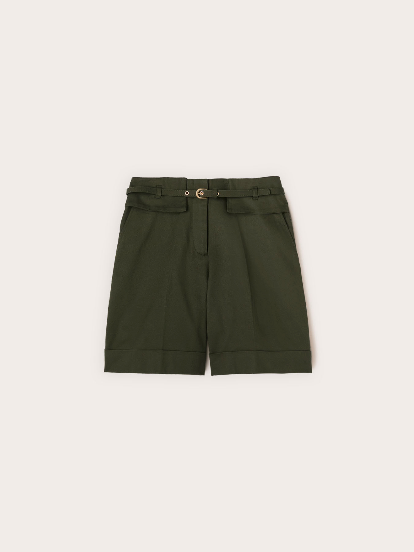 Shorts a vita alta misto cotone image number 4