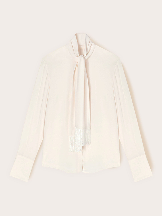 Camicia in georgette con sciarpa