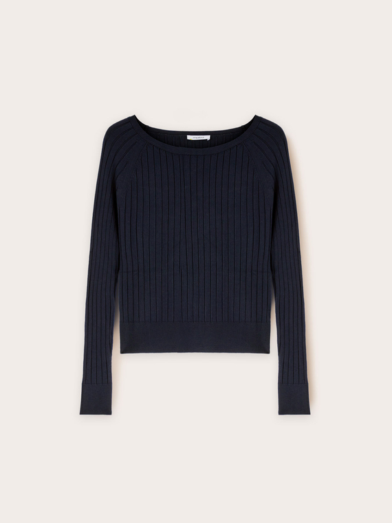 Maglia a coste misto viscosa