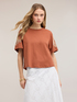 T-shirt in jersey con ricami floreali image number 2