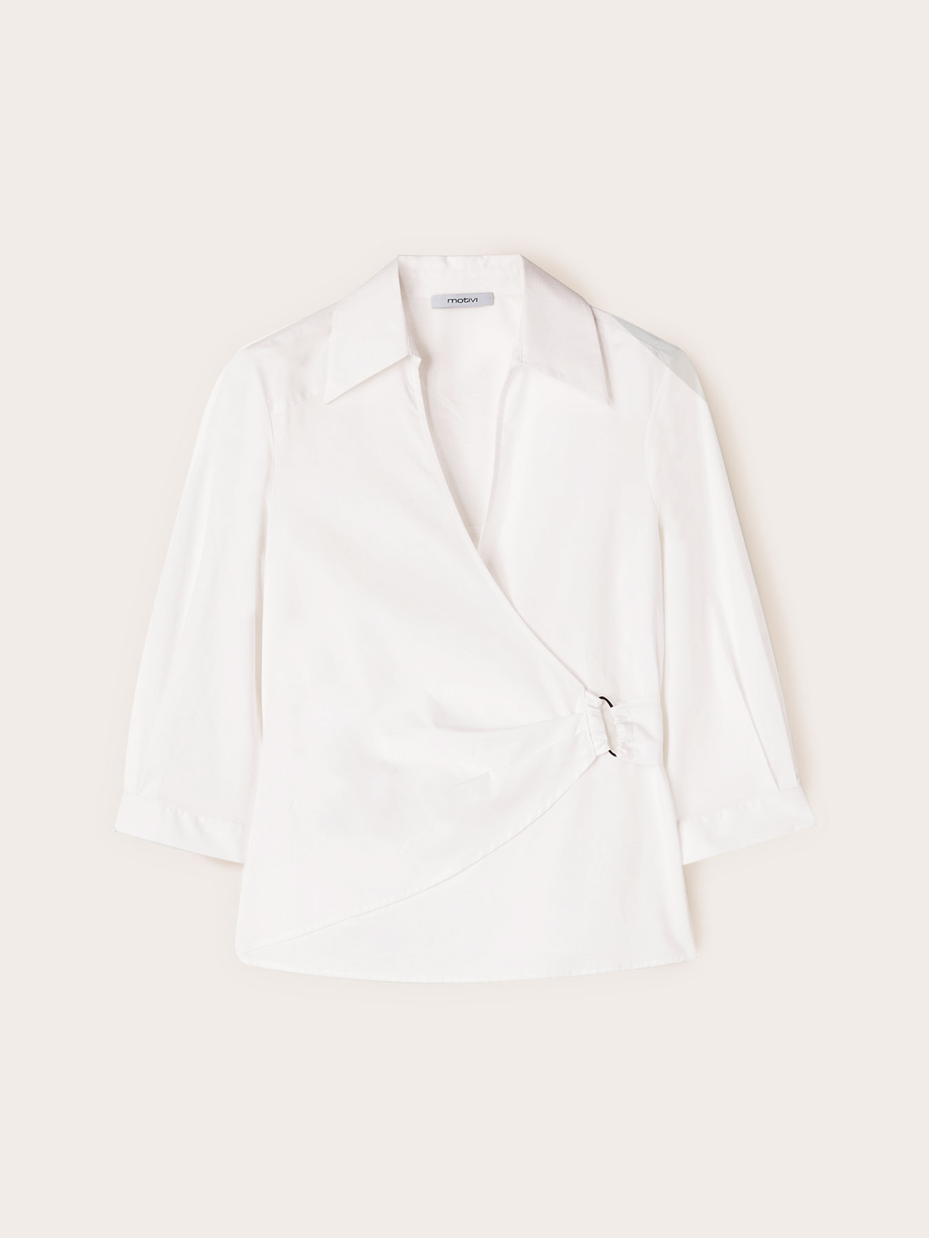 Camicia wrap in popeline image number 4
