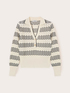 Polo in maglia fine a righe chevron image number 4