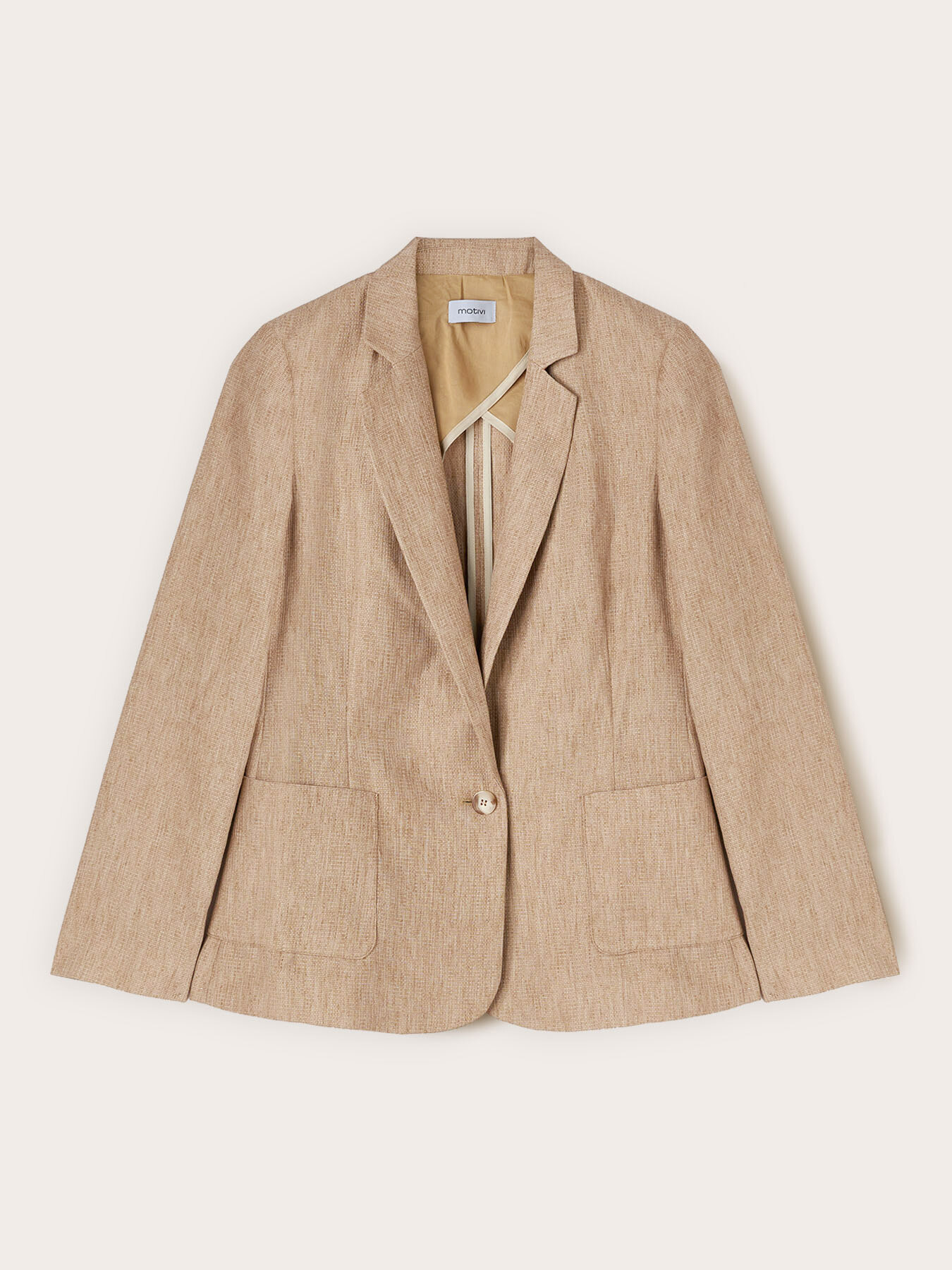 Blazer monopetto misto lino image number 4