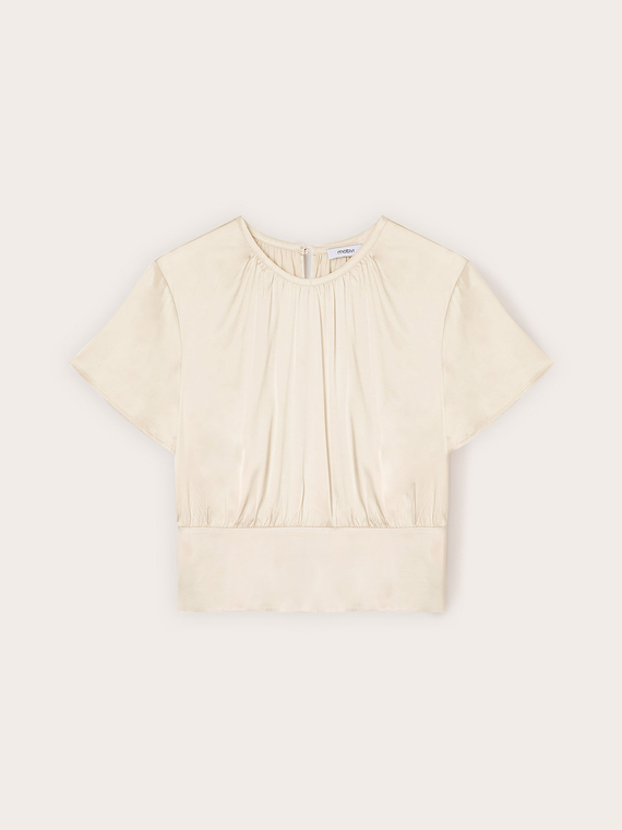 Blusa in raso con fascia