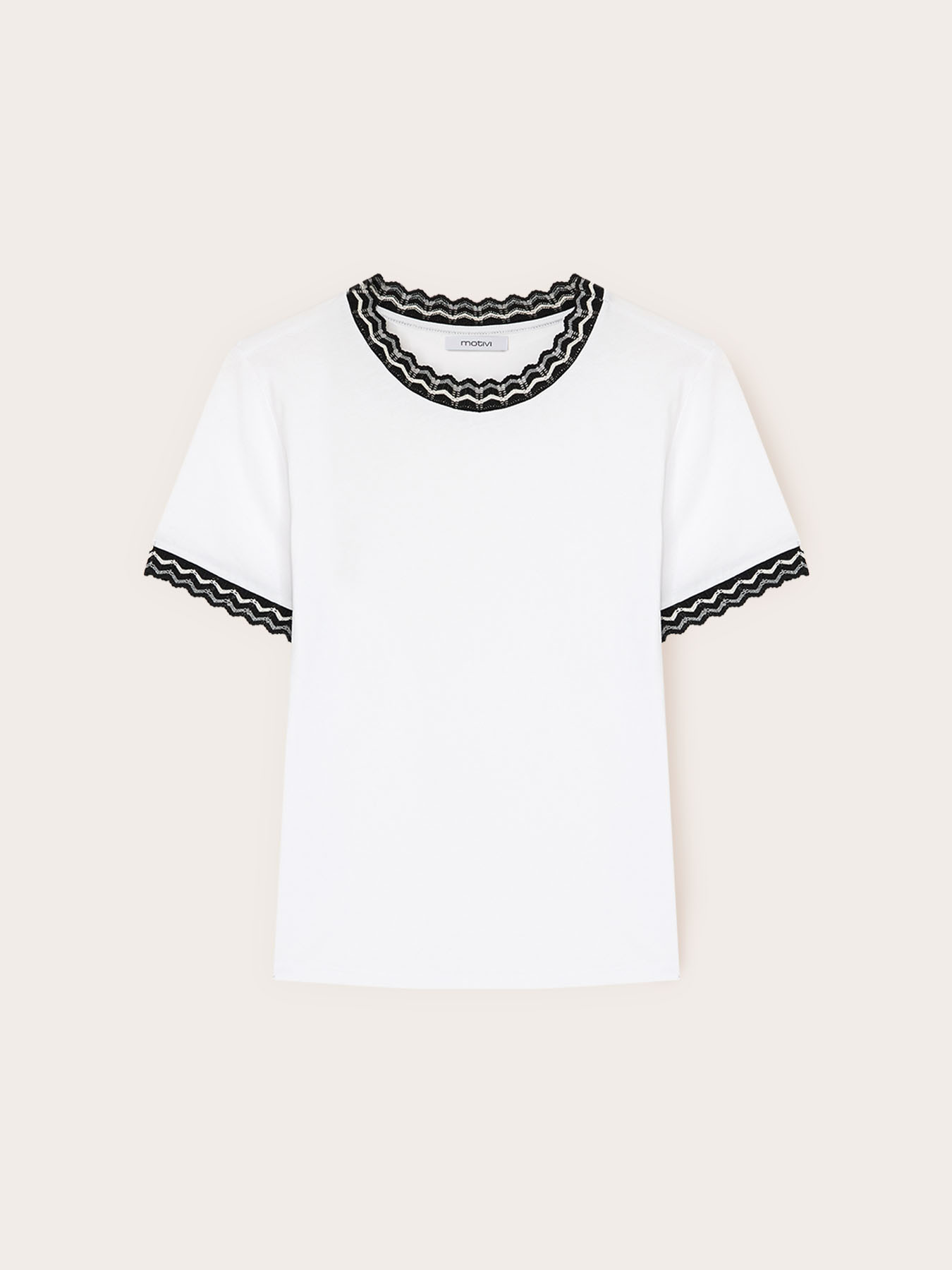 T-shirt con bordi in maglia image number 4