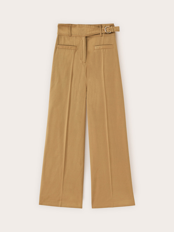 Pantaloni palazzo con alta cintura