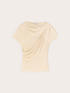 T-shirt in jersey con drappeggio image number 4