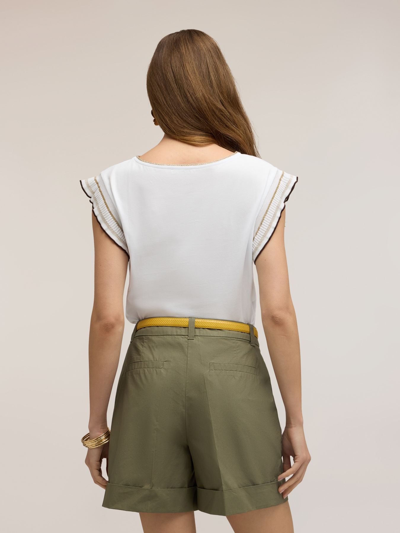 T-shirt con maniche a volant image number 1
