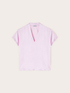 T-shirt bimaterica con scollo a V image number 3