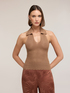 Top in maglia traforata con colletto image number 2