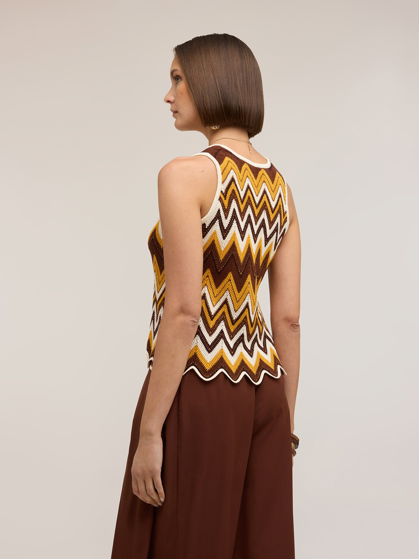 Top in maglia fantasia chevron image number 1
